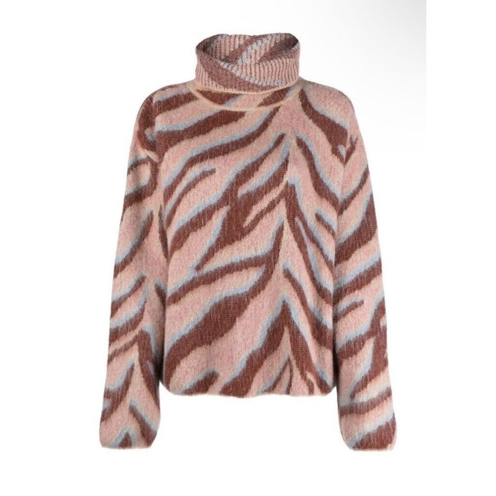 Forte Forte Italy Zebra Print Alpaca Knit Sweater Top Sz 0 S NWT $660 !